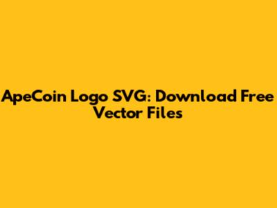 ApeCoin Logo SVG: Download Free Vector Files