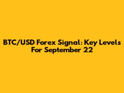BTC/USD Forex Signal: Key Levels For September 22