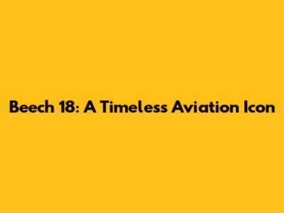 Beech 18: A Timeless Aviation Icon