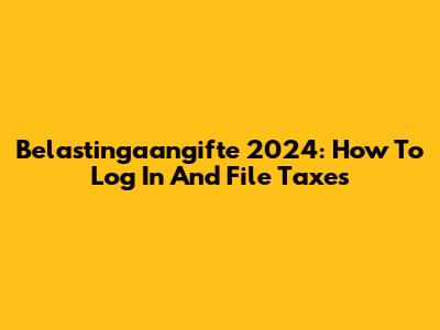Belastingaangifte 2024: How To Log In And File Taxes