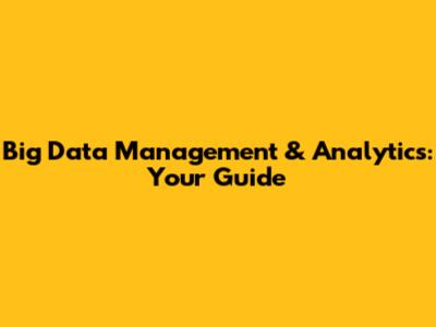 Big Data Management & Analytics: Your Guide