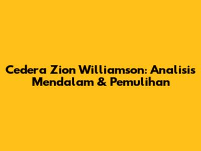 Cedera Zion Williamson: Analisis Mendalam & Pemulihan