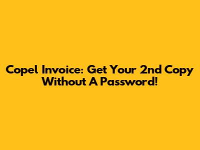 Copel Invoice: Get Your 2nd Copy Without A Password!