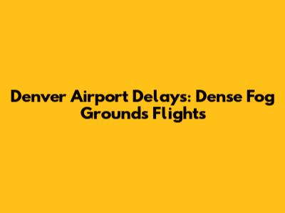 Denver Airport Delays: Dense Fog Grounds Flights
