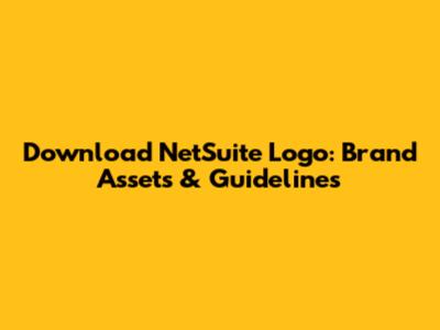 Download NetSuite Logo: Brand Assets & Guidelines