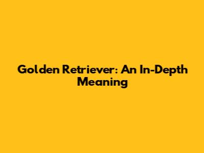 Golden Retriever: An In-Depth Meaning