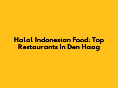 Halal Indonesian Food: Top Restaurants In Den Haag