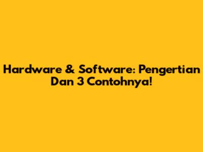 Hardware & Software: Pengertian Dan 3 Contohnya!