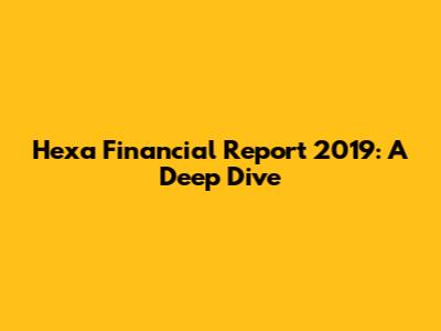 Hexa Financial Report 2019: A Deep Dive