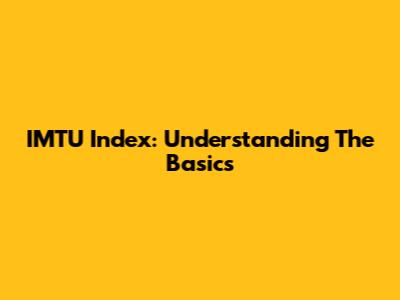 IMTU Index: Understanding The Basics