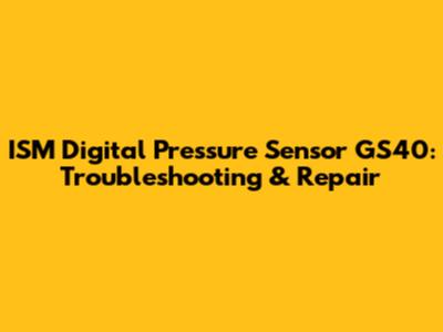 ISM Digital Pressure Sensor GS40: Troubleshooting & Repair