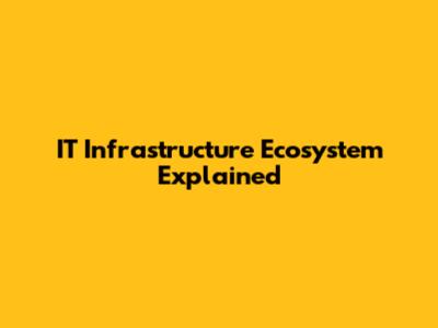 IT Infrastructure Ecosystem Explained