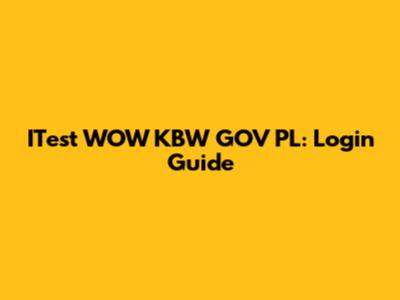 ITest WOW KBW GOV PL: Login Guide