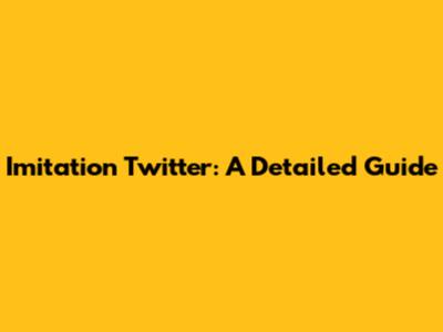 Imitation Twitter: A Detailed Guide