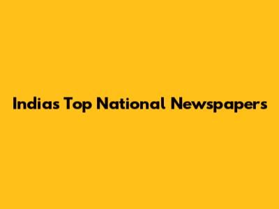 India's Top National Newspapers