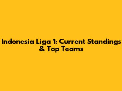 Indonesia Liga 1: Current Standings & Top Teams