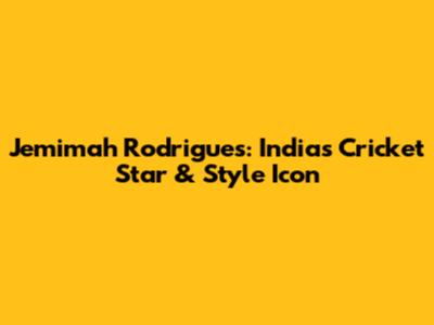 Jemimah Rodrigues: India's Cricket Star & Style Icon