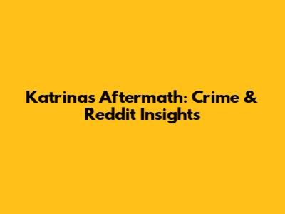 Katrina's Aftermath: Crime & Reddit Insights