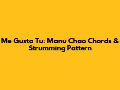 Me Gusta Tu: Manu Chao Chords & Strumming Pattern
