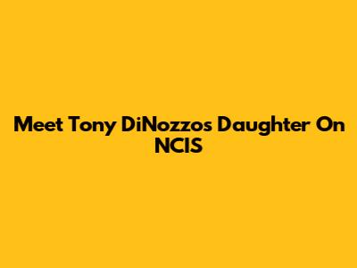 Meet Tony DiNozzo's Daughter On NCIS