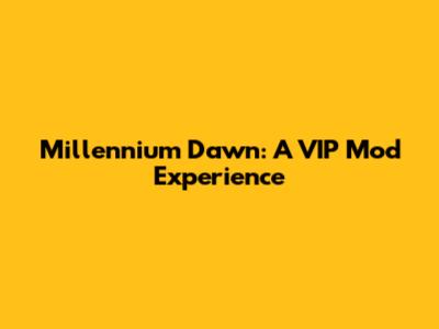 Millennium Dawn: A VIP Mod Experience