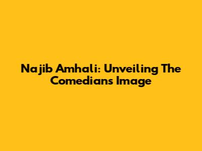 Najib Amhali: Unveiling The Comedian's Image