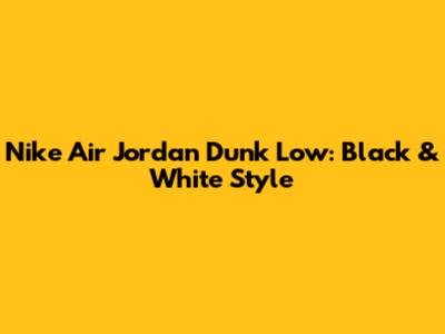 Nike Air Jordan Dunk Low: Black & White Style