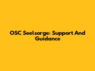OSC Seelsorge: Support And Guidance