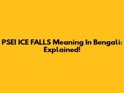 PSEI ICE FALLS Meaning In Bengali: Explained!