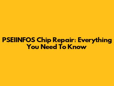 PSEIINFOS Chip Repair: Everything You Need To Know