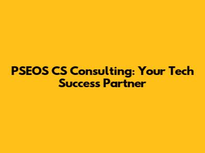 PSEOS CS Consulting: Your Tech Success Partner