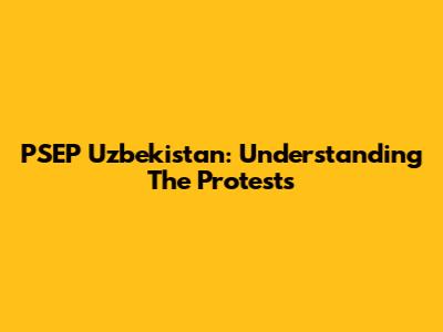 PSEP Uzbekistan: Understanding The Protests
