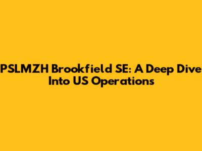 PSLMZH Brookfield SE: A Deep Dive Into US Operations