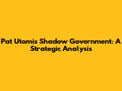 Pat Utomi's Shadow Government: A Strategic Analysis
