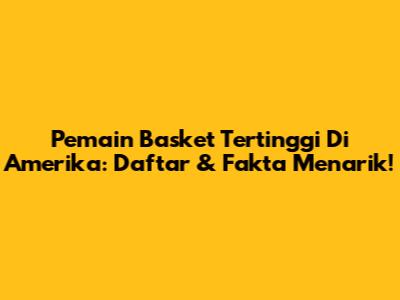 Pemain Basket Tertinggi Di Amerika: Daftar & Fakta Menarik!