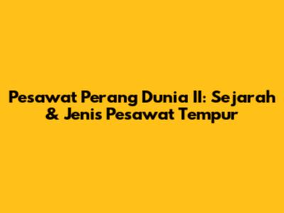 Pesawat Perang Dunia II: Sejarah & Jenis Pesawat Tempur