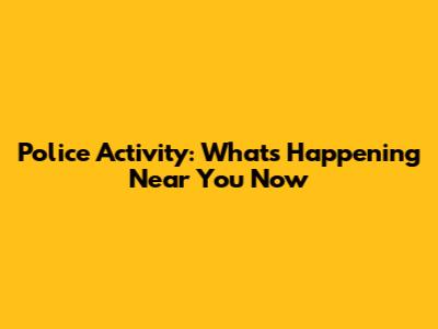 Police Activity: What's Happening Near You Now