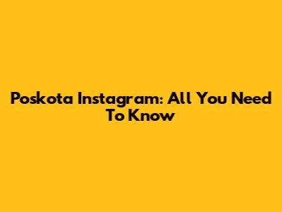 Poskota Instagram: All You Need To Know