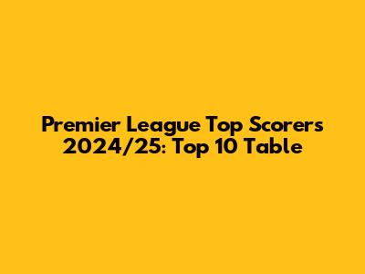 Premier League Top Scorers 2024/25: Top 10 Table