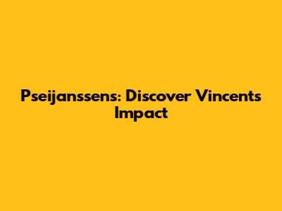 Pseijanssens: Discover Vincent's Impact