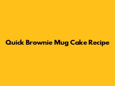 Quick Brownie Mug Cake Recipe