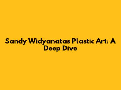 Sandy Widyanata's Plastic Art: A Deep Dive