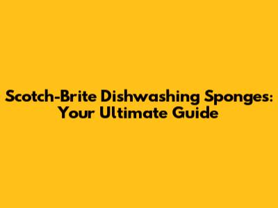 Scotch-Brite Dishwashing Sponges: Your Ultimate Guide