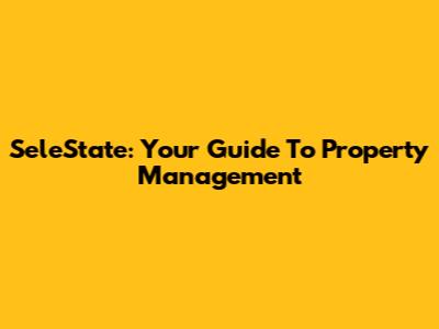 SeleState: Your Guide To Property Management