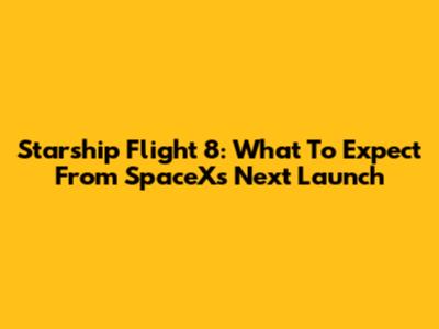 Starship Flight 8: What To Expect From SpaceX's Next Launch