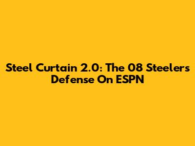 Steel Curtain 2.0: The '08 Steelers Defense On ESPN
