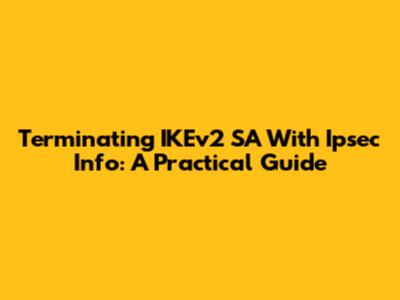Terminating IKEv2 SA With Ipsec Info: A Practical Guide