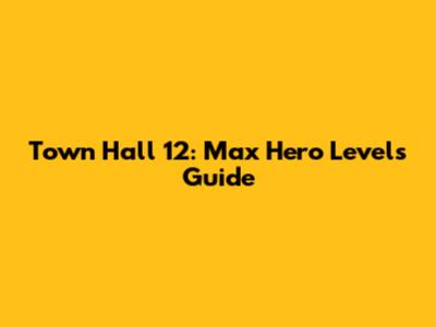 Town Hall 12: Max Hero Levels Guide