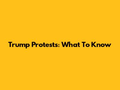 Trump Protests: What To Know
