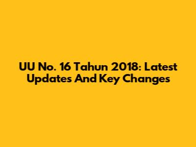 UU No. 16 Tahun 2018: Latest Updates And Key Changes